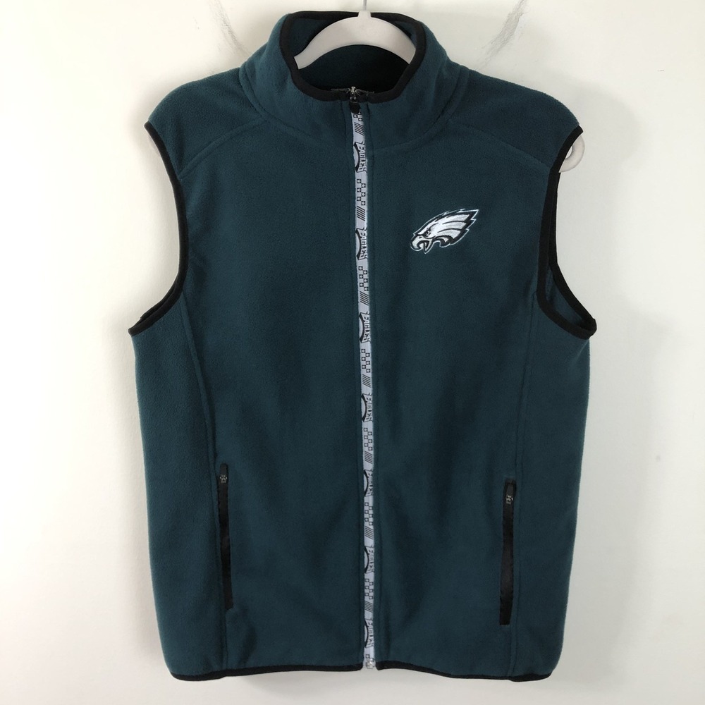 Philadelphia Eagles NFL Team Apparel Full Zip Fleece Vest Men's Sz S Green